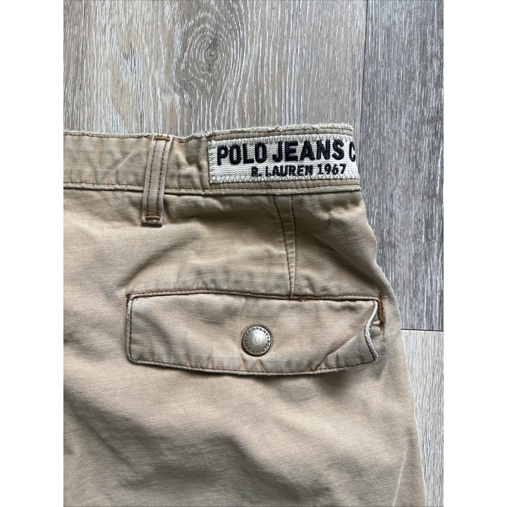 Polo Jeans Co. Ralph Lauren Vintage Tan Cargo Pants 90s Y2K 40X30 Freighter Pant - Picture 16 of 16